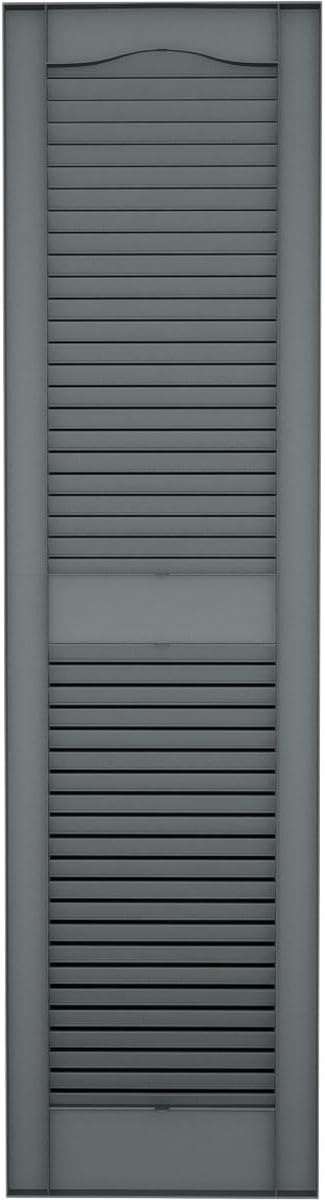 Builders Edge 14.5 52 419 in. W x in. H , Standard Cathedral Top Center Mullion, Open Louver Shutters, Includes
