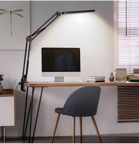 Generic Dimmable LED Desk Lamp with Swing Arm and Clip, USB Powered Eye-Care Light with Memory Function, Adjustable