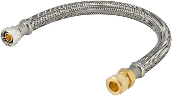 Eastman 16 Inch Delta Style Flexible Faucet Connector, Braided Stainless Steel, 3/8 Inch OD Male Compression
