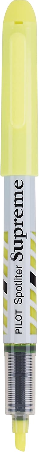 Pilot Spotliter Supreme Fluorescent Highlighters, Chisel Tip, Yellow, 12-Pack