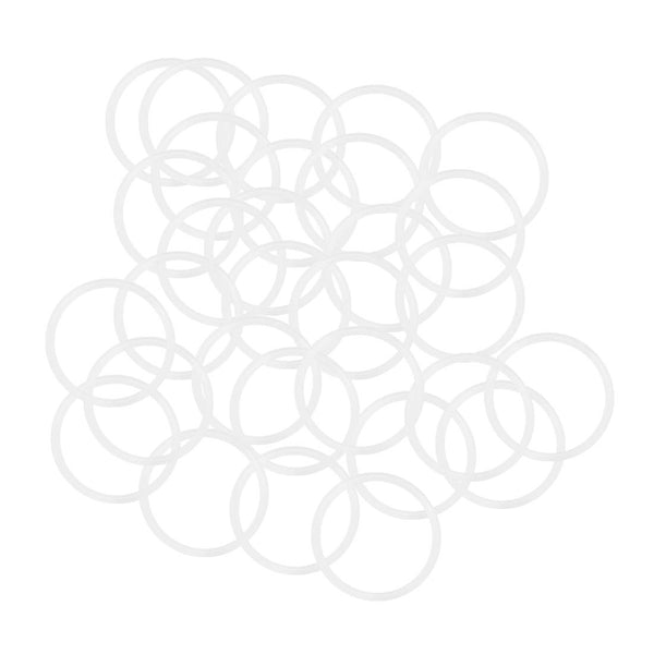 uxcell Silicone O-Rings, 21mm OD 18mm ID 1.5mm Width VMQ Seal Gasket for Pipe Repair, White, Pack of 30