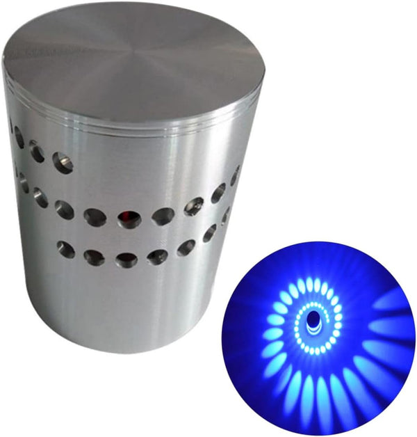 Spiral LED Wall Sconce Light Fixture Blue Light 3W Modern Design for