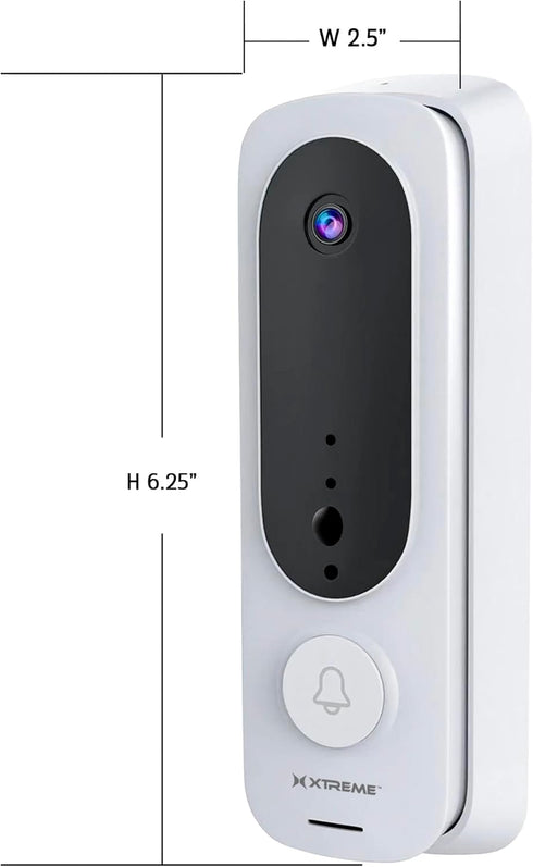 Xtreme Smart Snapshot Battery Doorbell, 2.4GHZ Wi-Fi, Instant Notifications, Remote Access, Motion Detection, App