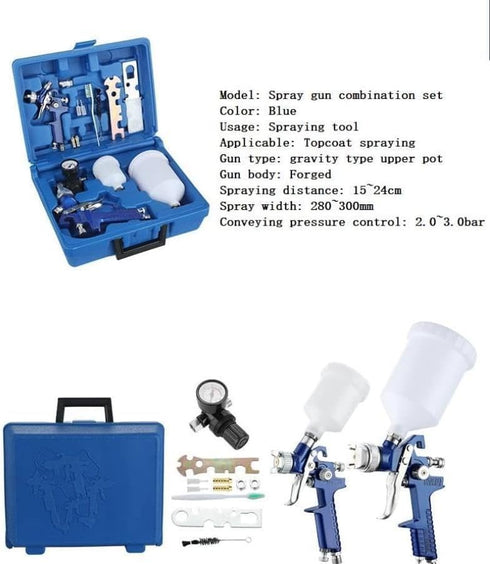 LSLANSOON 1 0.8mm 1 1.4mm Nozzle Set HVLP Gravity Feed Paint Sprayer Tool Kit, Includes x & x Spray Guns, Pneumatic