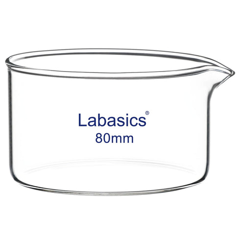 Crystallizing Dish with Spout, Heavy-Duty Rim, High Borosilicate Glass Reusable Dishes for Crystallization, 100 ml