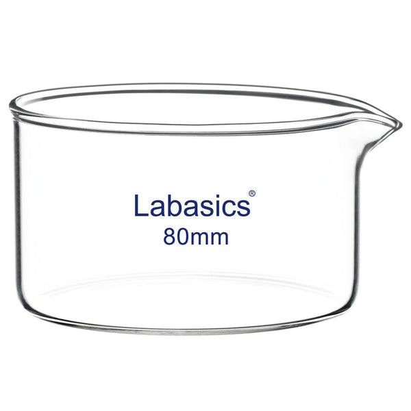 Crystallizing Dish with Spout, Heavy-Duty Rim, High Borosilicate Glass Reusable Dishes for Crystallization, 100 ml