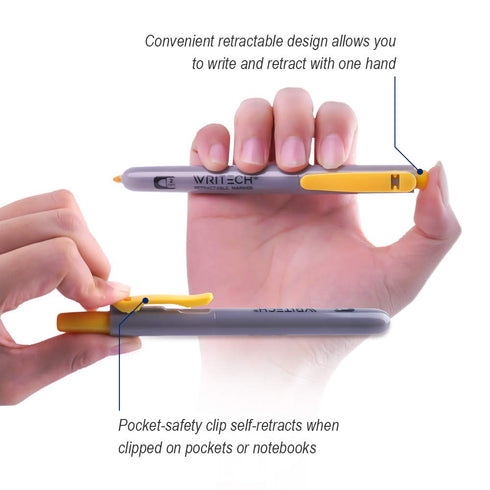 Pen,12 Count WRITECH Retractable Permanent Markers Assorted : Fine Point Marker