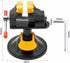 Universal Mini Table Bench Screw Clamp Engraving Table Vice 360 Rotatable Adjustable Table Vise Suction Cup Base for Jewelry Watch Walnut