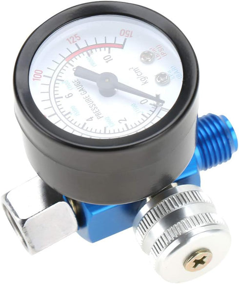 Air Pressure Regulator, Fydun 1/4 Spray Paint Gun Pressure Gauge Pneumatic Tool Accessory