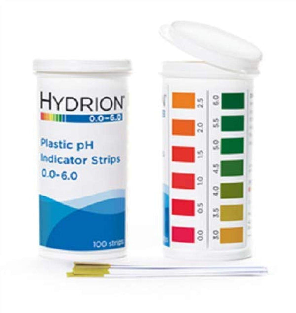 Phydrion 9200 Plastic pH Indicator Strips, 0.0 to 6.0, flip top Vial Packaging