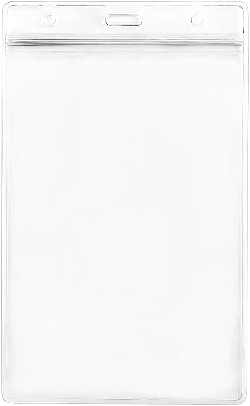 YEJI 12Pcs Clear Transparent Extra Large Badge Holders, 6x4" Heavy Duty ID Card Holder for Name Tag, Passport