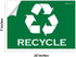 IGNIXIA Recycle Sign Decals Pack of 02 - Self Adhesive Recycling Stickers 10 x 7 Inches for Trash Can (Green & White)