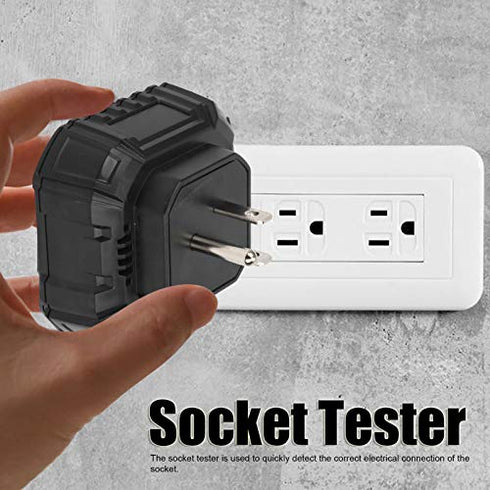 HT107B 90-250V Socket Tester, 3-Pin Outlet Tester for Voltage Leakage Test Electric Circuit Detector