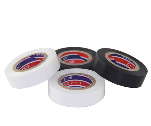 Color Guard Tape 4 Pack, PVC Electrical Glue Tape, 66 Feet, 0.7 Inch Black and White Insulation Tape