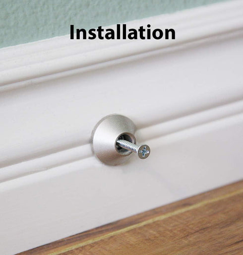 Magnetic Door Stop - Brushed Nickel, 2pc Set