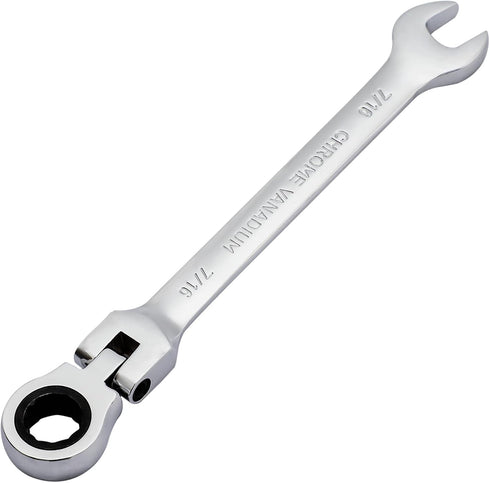 Pilida 1/2 Inch Ratcheting Combination Wrench, 12 Point SAE Flex Head Gear Wrench, 72 Teeth Chrome Vanadium Steel
