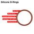 234 Silicone O-Ring, 70A Durometer, Red, 3" ID, 3-1/4" OD, 1/8" Width, Pack of 10