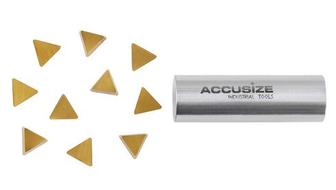 Accusize TPG22 Wiper Carbide Inserts, TiN Coated, T-Shape, 10 Pcs/Box