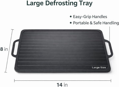 FIDYLICERE Frozen 14" Defrosting Tray for Meat - Rapid Aluminum Thawing Plate for Steak, Chicken, Fish & Pork | Large