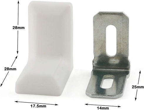 E-outstanding 20pcs 90 40pcs M4x16mm Degrees L Shape Metal Corner Bracket White with Plastic Cover and Screws Hardware