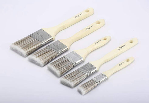Paint Brushes Set, Sash Brushes, Soft Tapered Filament, Wood Stain Brushes, Pack of 5