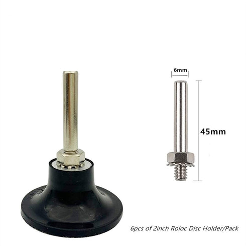 6 Pack 2 Inch 1/4" Disc Pad Holder Adapter Quick Change Disc Adapter Drill Adapter with Shank, Pad Holder Roll Lock