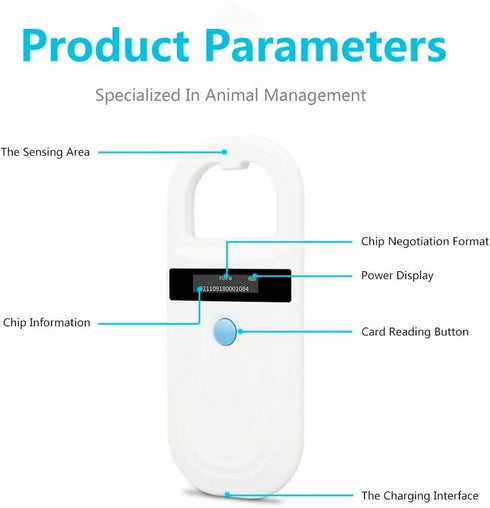 GOTOTOP FDX-BISO11784/11785 Animal Chip ID Scanner Dog Microchip Reader with OLED Display Screen Supports and EMID