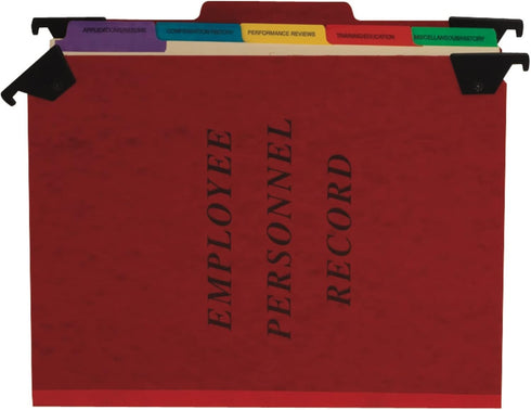 Pendaflex Personnel Folders, 1/3 Cut Hanging Top Tab, Letter, Red, SER2ER