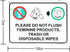 Enjoyist 2-Pack Sign10"x 7" Please Do Not Flush Feminine Products, Trash Or Disposable Wipes Plastic Sign