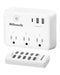 Wireless Remote Control Outlet, Multi-Plug Outlet with 3 Outlets and 3 USB Ports, 100FT RF Range, Programmable