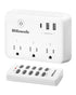 Wireless Remote Control Outlet, Multi-Plug Outlet with 3 Outlets and 3 USB Ports, 100FT RF Range, Programmable