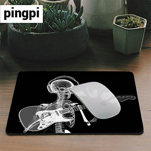 Gaming Mouse Pad, Custom Design Abstract x-ray Skull Skeleton Playing Guitar, 9.5 X 7.9 Inch