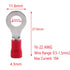 ESUPPORT 100Pcs Red 1/4" Copper Ring Insulated Terminal Connectors, 16-22 Ga Crimp Wire Electrical Cable Kit