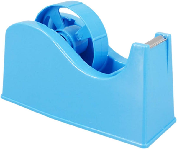 Desktop Tape Dispenser Adhesive Roll Holder with Weighted Nonskid Base - Fits 1" & 3" Core, Blue