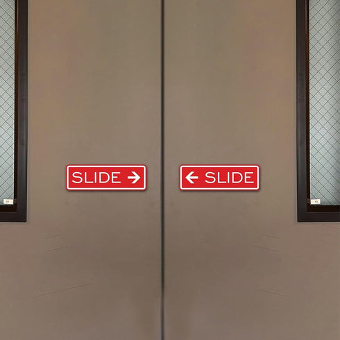 Classic Slide Door Sign - Silver, Medium (1 Pack)