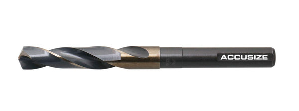 Accusize Industrial Tools 9/16'' ANSI M35 Drill, 1/2'' Shank, 135 Degree Split Point for Precision Drilling