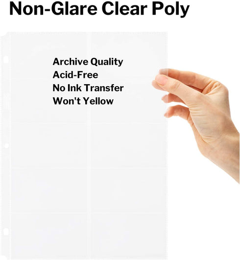 Dunwell Business Card Holder Sleeves - 25 Pack for 500 Cards, Heavyweight Plastic Sheet Protectors