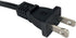 Short Extension Cord 2 Foot, 18 AWG Small 2 Prong Power Cable, Black Male to Female Outlet Saver for Indoor Use
