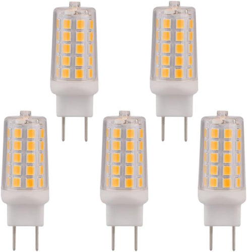 4W G8 LED Bulb Dimmable, Soft White 2700K, Equivalent to 35W G8 Halogen Light Bulbs, 5-Pack for Under Counter Lighting
