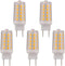 4W G8 LED Bulb Dimmable, Soft White 2700K, Equivalent to 35W G8 Halogen Light Bulbs, 5-Pack for Under Counter Lighting