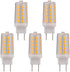 4W G8 LED Bulb Dimmable, Soft White 2700K, Equivalent to 35W G8 Halogen Light Bulbs, 5-Pack for Under Counter Lighting