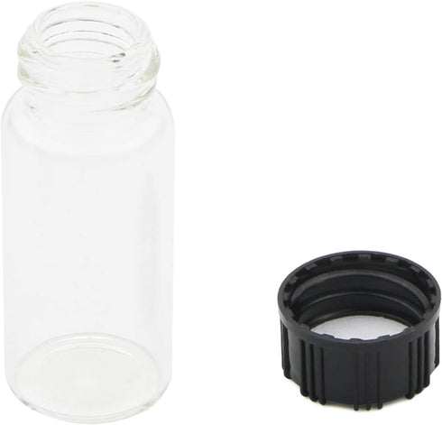 Clear and Brown Glass Vials - Liquid Sampling Sample Bottles, Screwcap Lab Capacity 10 ml (Pack of 15)