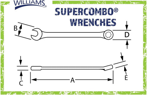 Williams 1209MSC Super Combo Combination Wrench, 9 Millimeter