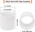 2Pack 3" PVC Pipe Coupling Adapter, Schedule 40 Heavy Duty Slip Socket Connectors for DIY Garden Support, White