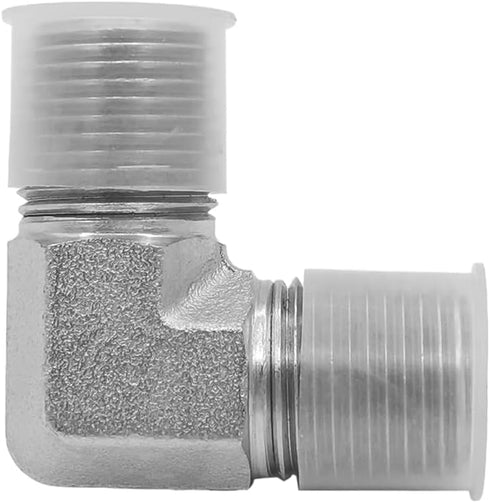 (2-PACK) 5500-06-06 Hydraulic Hose Adapter Fitting, 3/8" Male, 90° Elbow, Carbon Steel