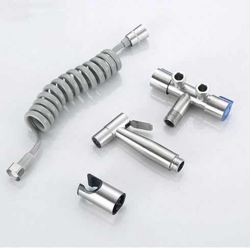 MUOBSBJRX Set SUS304 Set Handheld Toilet Spray Stainless Steel Douche Compatible with Cloth Diaper Baby - Stainless