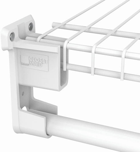ClosetMaid 6609 SuperSlide Shelf and Hanging Bar Wall Bracket, White, Pack of 1