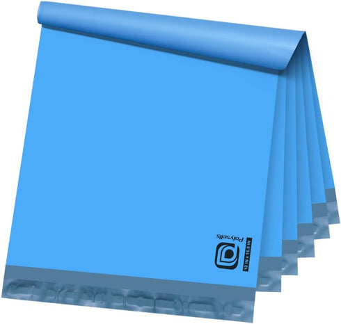 POLYSELLS 500 pcs Blue Poly Mailers, Strong Adhesive, Waterproof Postal Bags