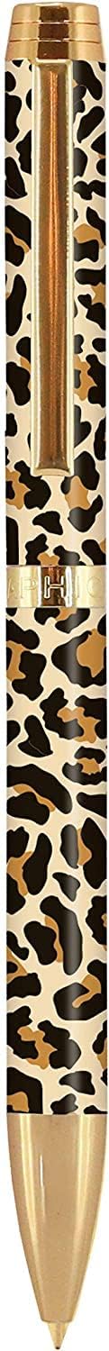 Graphique Cheetah Fashion Pen, 5.5" Ballpoint Pen with Refillable Black Ink, Twist-Top Unique Gift