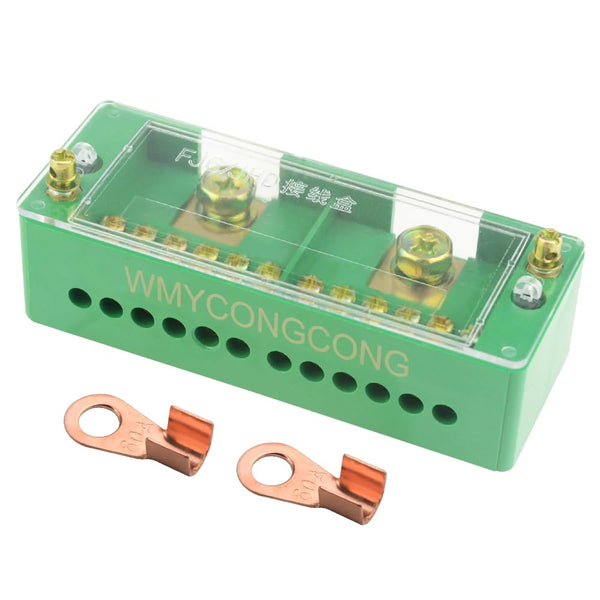 WMYCONGCONG 660V 30A Single Phase Metering Box, 2 Inlet 12 Outlet Power Distribution Terminal Block
